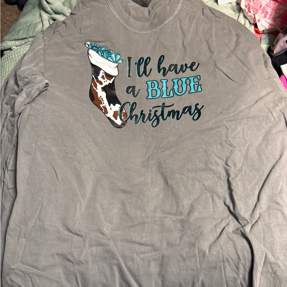 Comfort colors grey long sleeve shirt.